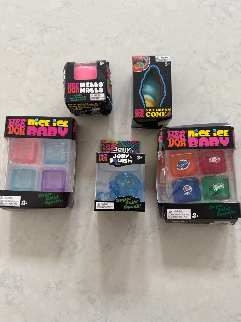 5 piece squishy stress ball bundle